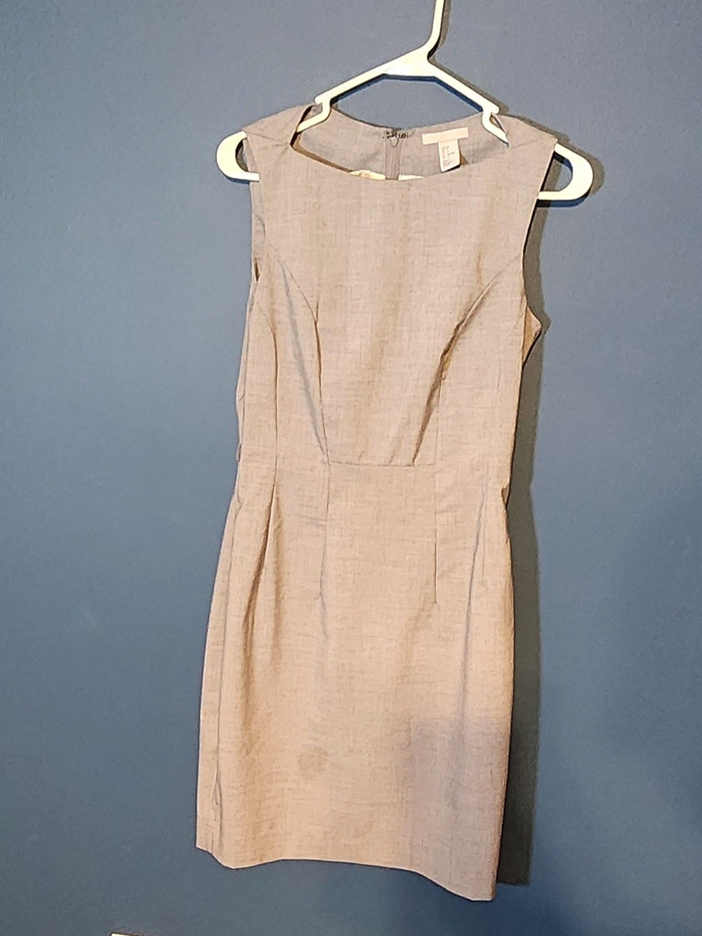H&M Light Taupe Sleeveless Midi Sheath Dress